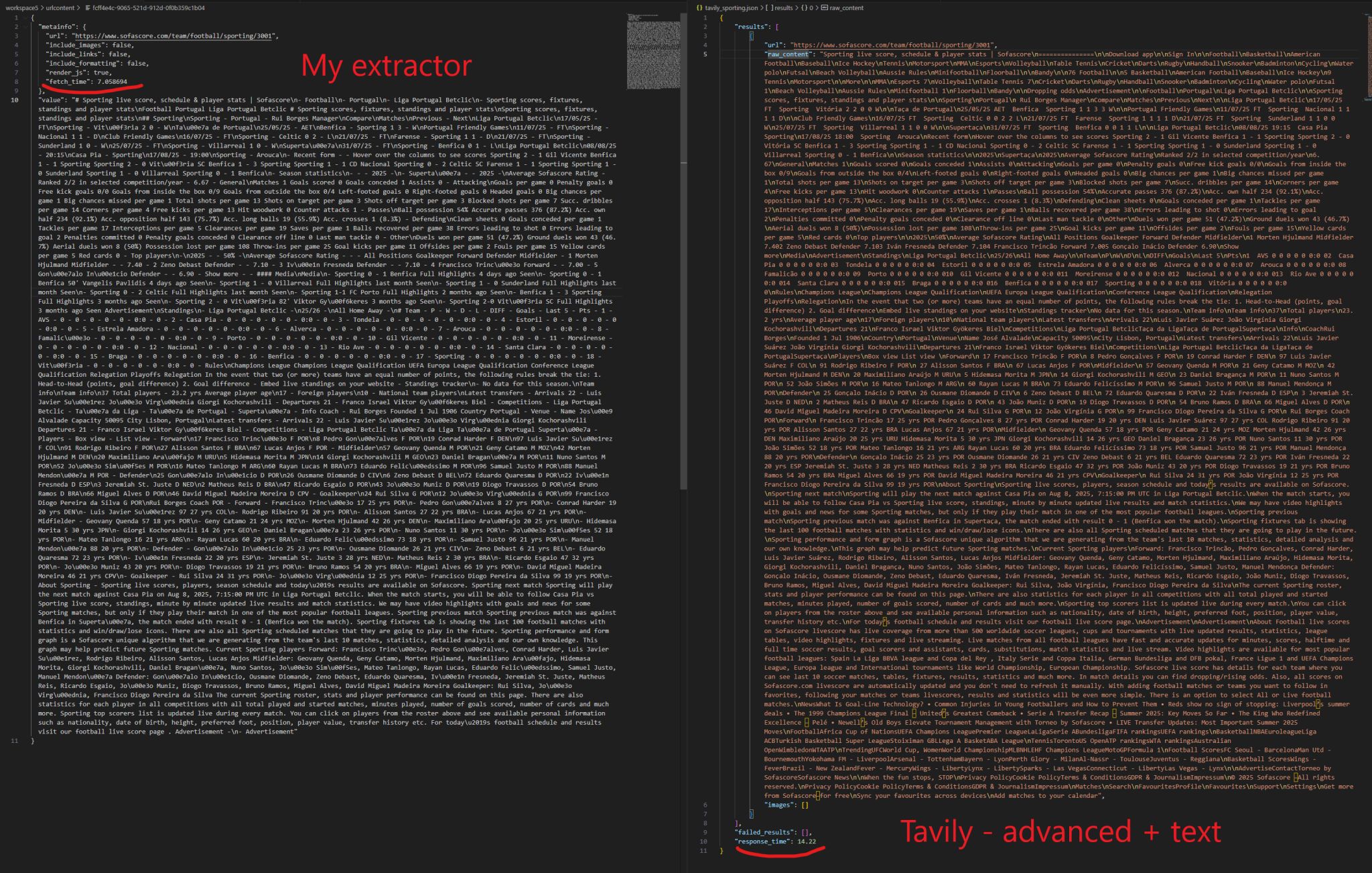 My extractor vs Tavily advanced. Click to view full size